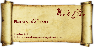 Marek Áron névjegykártya