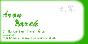 aron marek business card